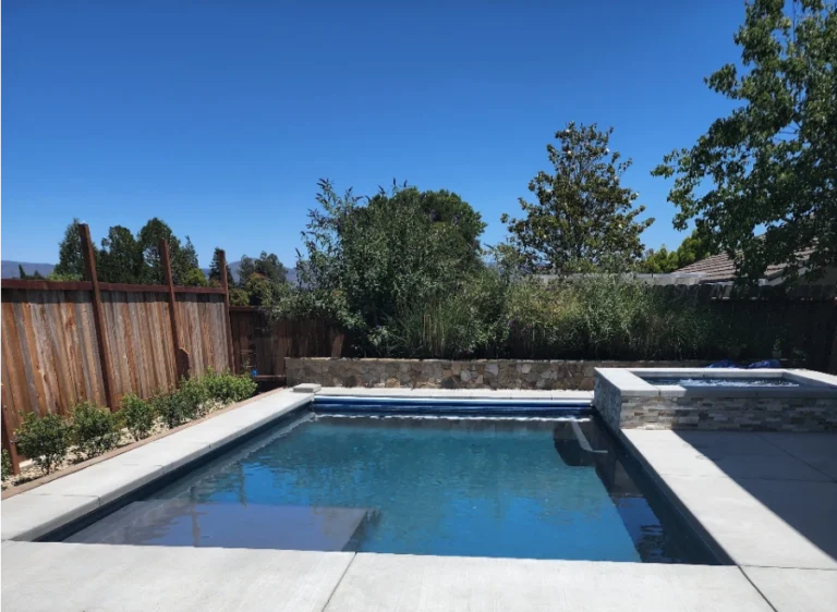 Rectangular shape custom gunite pool built by Cookie Cutter Pools