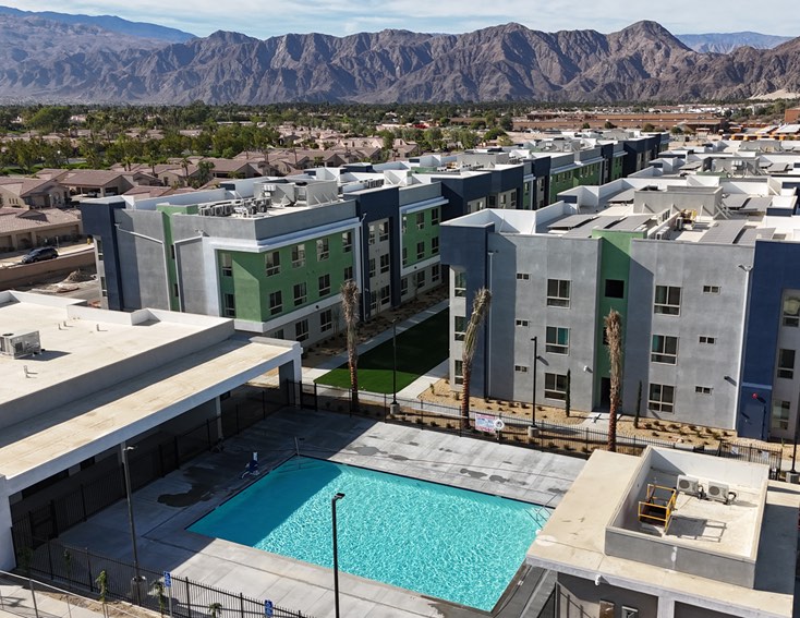 Large rectangular commercial pool in Indio, California approx. 1,500 square feet