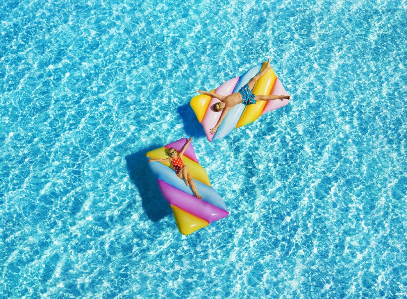 Sunlit pool water surface
