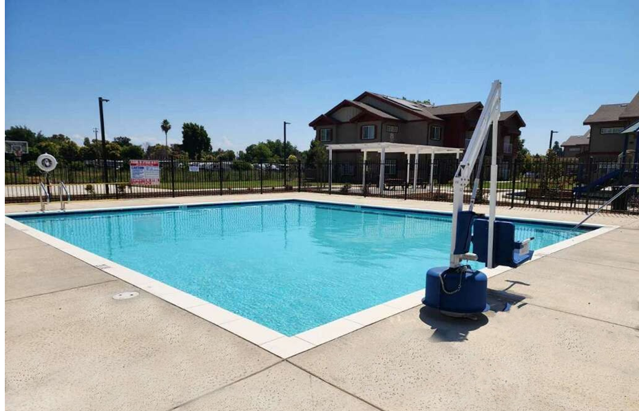 Large rectangular commercial pool in West Linda, California for an apartment complex